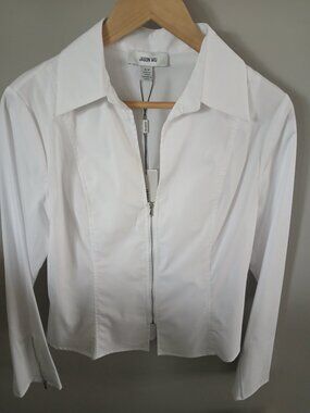 Jason Wu White Cotton Zip-Front Blouse
